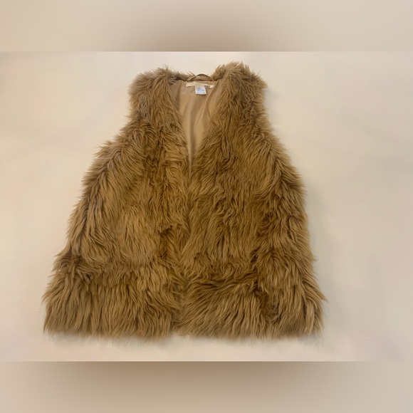 Ellison faux furr brown vest, size women’s small, lined (L) - Picture 1 of 7